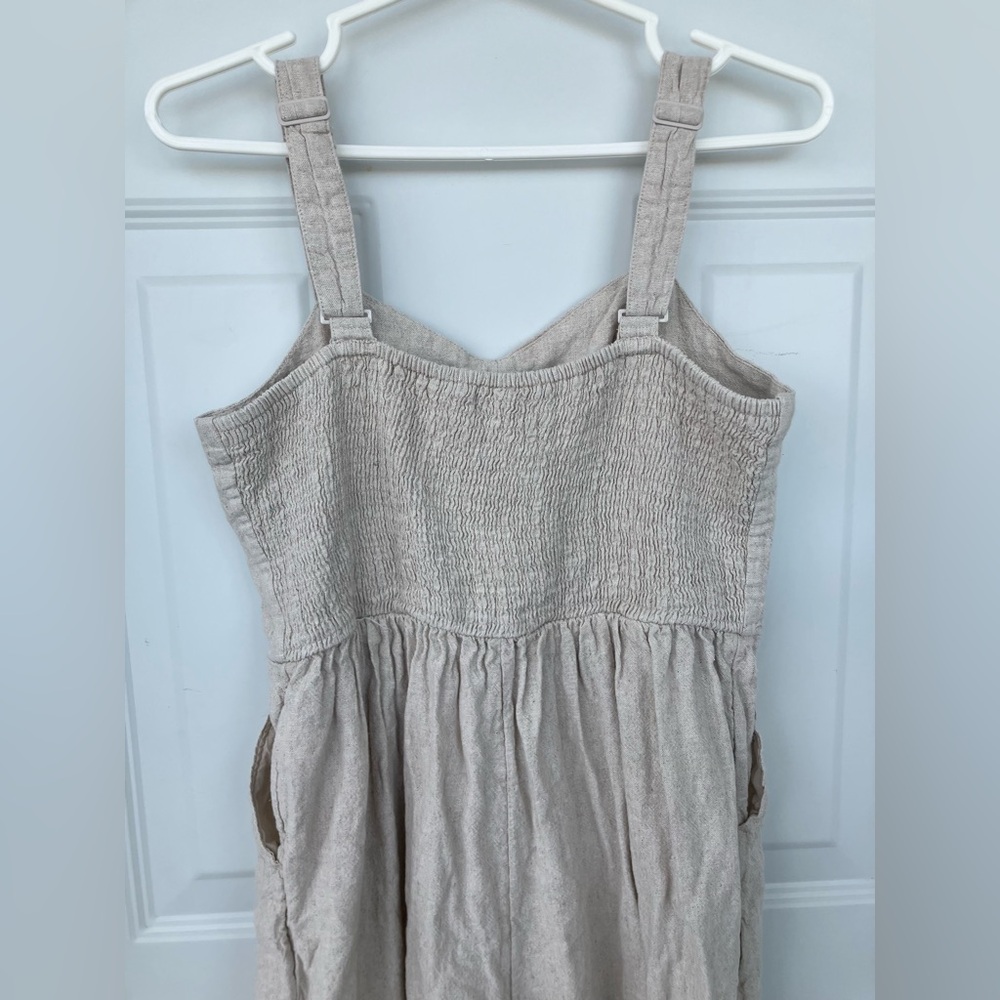 Linen blend romper jumpsuit natural medium - Picture 3 of 4